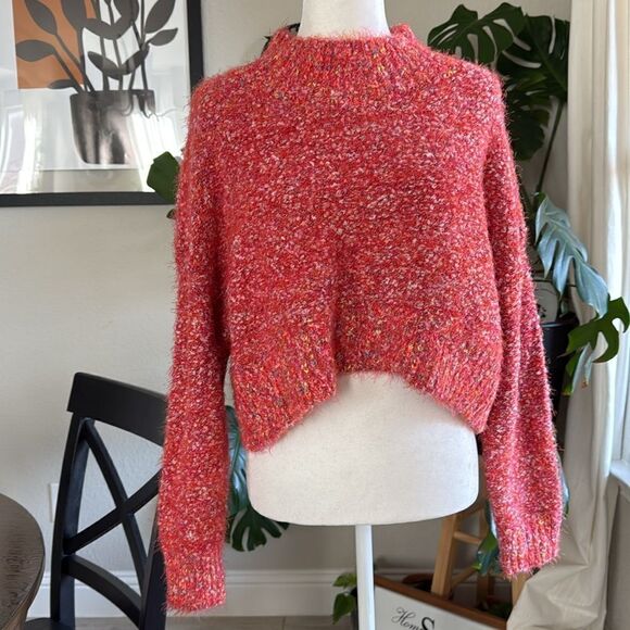 NWOT Free People Star Dust Pullover Long Sleeves Mock Neck Slouchy S Textured - Picture 6 of 13